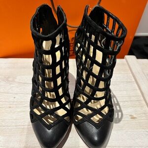 Christian Louboutin Black Caged Heels